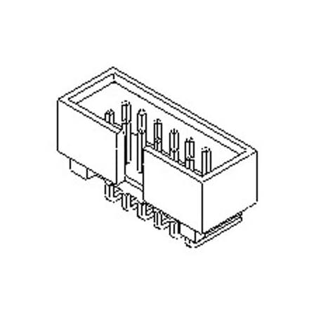 Molex Board Connector, 8 Contact(S), 2 Row(S), Male, Right Angle, 0.1 Inch Pitch, Solder Terminal,  702470851